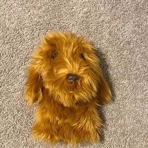 Plush Golden Brown Puppy Head driver head cover